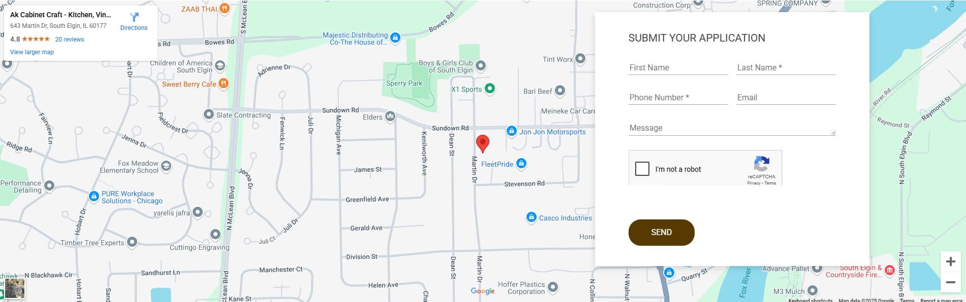 Contact form with map